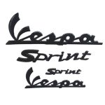 STICKERSET VESPA SPRINT ZWART COMPL. 4-DELIG LOGO